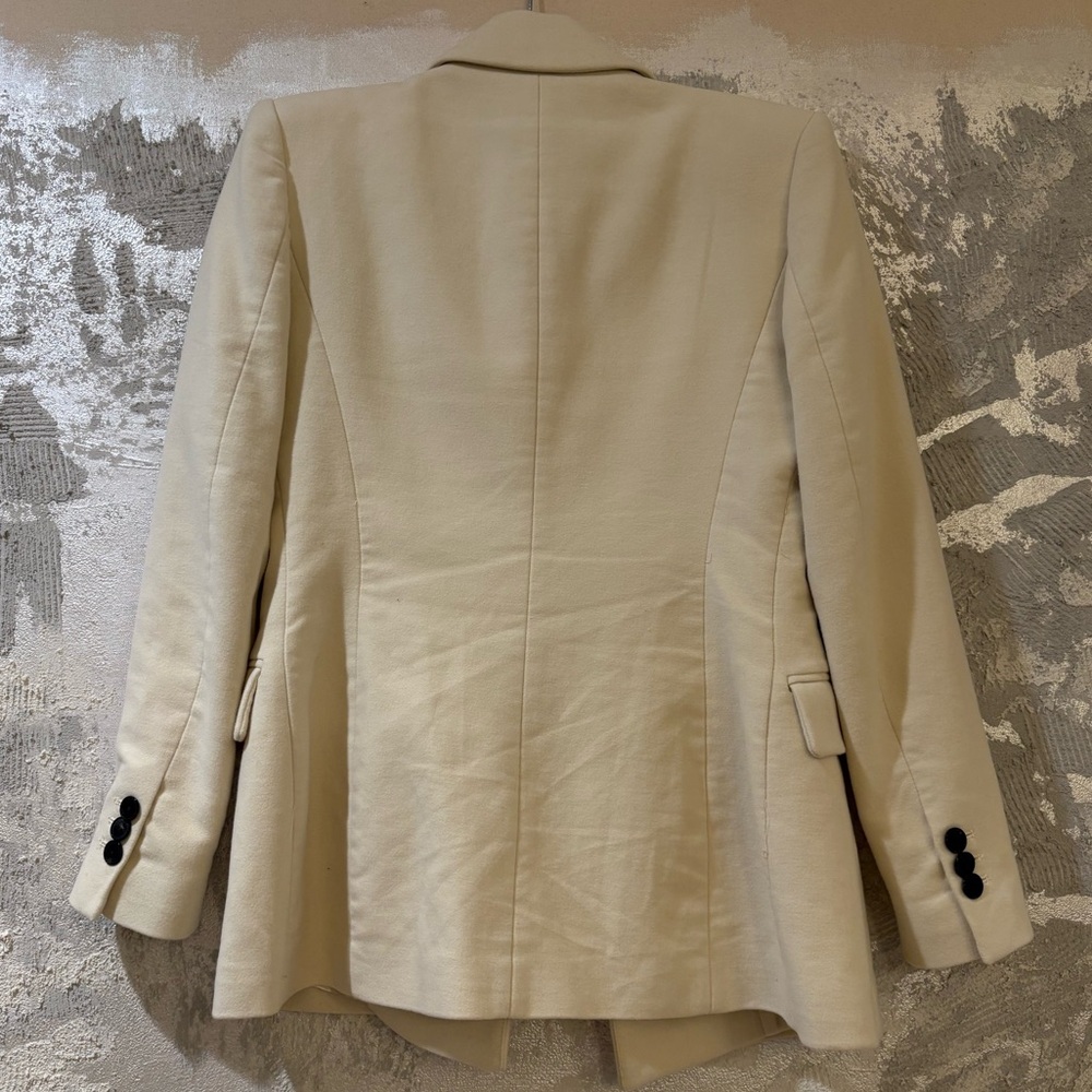 Zara Cream Double-Breasted Soft Blazer - Picture 4 of 4